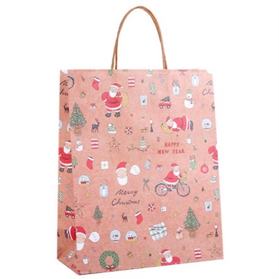 Christmas Kraft Paper Gift Bag for Holiday Giving