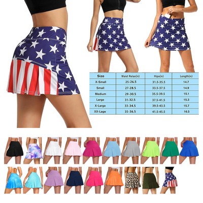 Womens Back Pleated Athletic Tennis Sports Golf Skirts