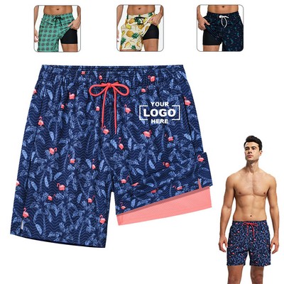 Men's Compression Liner Swim Trunks Beach Shorts