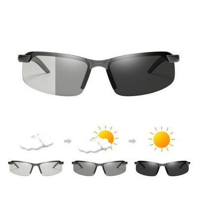 Outdoor Riding Driving UV Protective Color Changing Polarizing Sunglasses