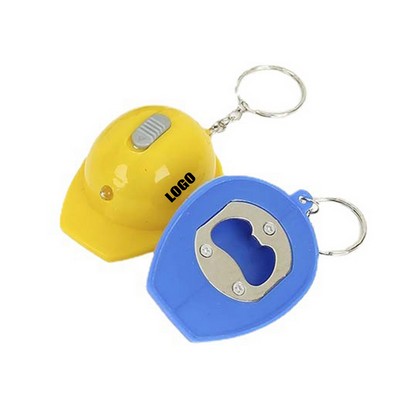 Functional Hat Bottle Opener Keychain with Flashlight