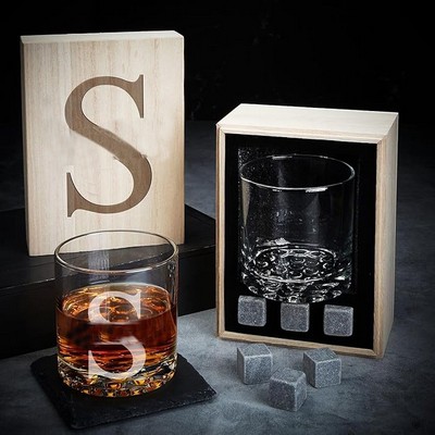 Custom Whiskey Glass Gift Set With Box