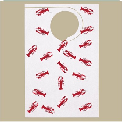 Stock "All Over Print Crawfish" Design Poly Backed Paper Bibs w/Ties Minimum 25 bibs