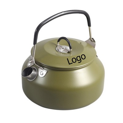 1LStainless Steel Camping Kettle Portable Camp Tea Coffee Pot