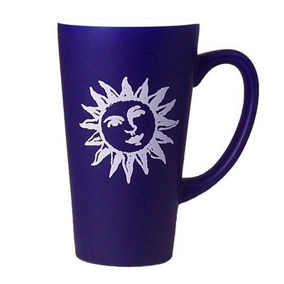 16 Oz. Matte Two-Tone Café Supreme Mug (Cobalt Out/White In)