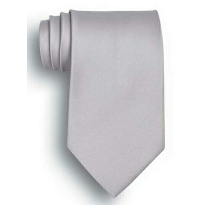 Light Gray Polyester Satin Tie