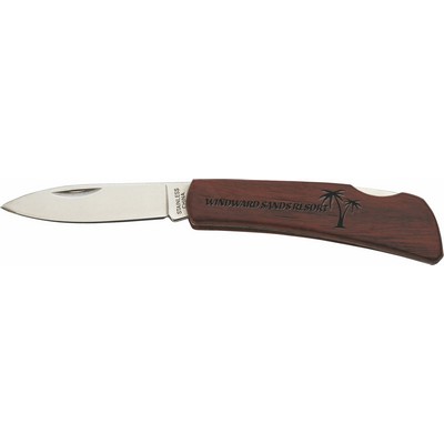 Wood Handle Lockback Folding Pocket Knife