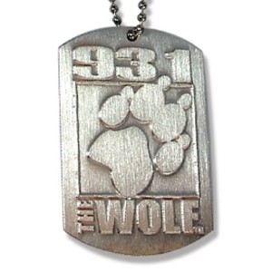 Die Struck Aluminum Dog Tag w/24" Ball Chain