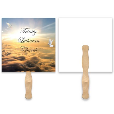 Square Shape Full Color Single Sided Paper Hand Fan