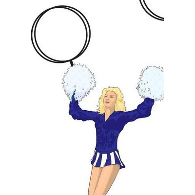 Cheerleader Keychain w/Mirrored Back (8 Square Inch)