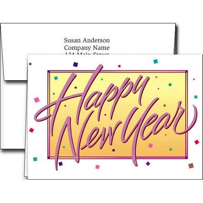 New Year Greeting Cards w/Imprinted Envelopes (5"x7")