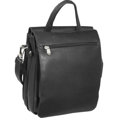 Double Flap-Over Shoulder Bag w/Detachable/Adjustable Shoulder Strap