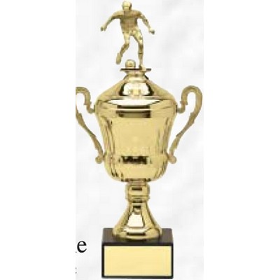 15" Andria Series Metal Trophy Cup Mounted on Genuine Black Marble Base