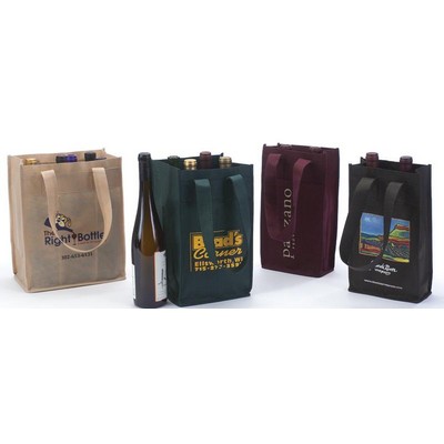 Deluxe Non Woven Wine Bags 4 pack wine tote bags