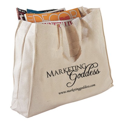 Canvas Gusset Tote Bag - Natural Beige