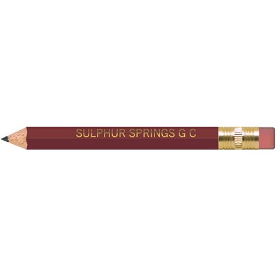 Maroon Hexagon Golf Pencils with Erasers