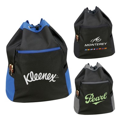 Polyester Sports Travel Drawstring Tote Backpack Bag