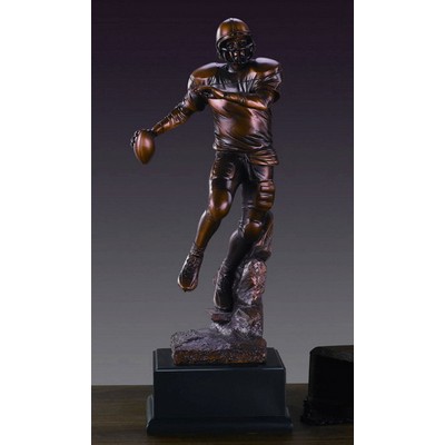 Football Player - Large Antique Bronze Resin - 5.5"W x 15.5"H