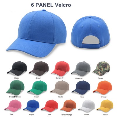 6 Panel Poly Twill Baseball Cap