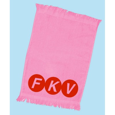 T100 Fingertip Fringed Towel 11x18 Azalea- (Printed)