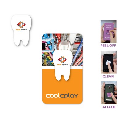 Full Color Screen Cleaner Sticker - Tooth Shape (1"x 1.50")