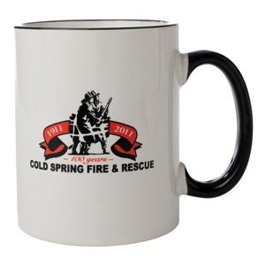 12 Oz. Color Trim C-Handle Mug (White/Black Trim)