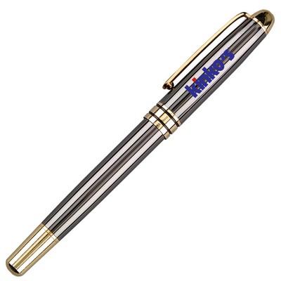 Rollerball Brass Pen w/ Enamel Finish & Gold Trim