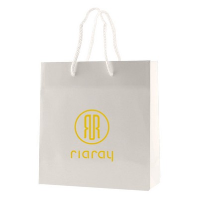 White Gloss Laminated Eurotote Bag (6"x3.5"x6.5")