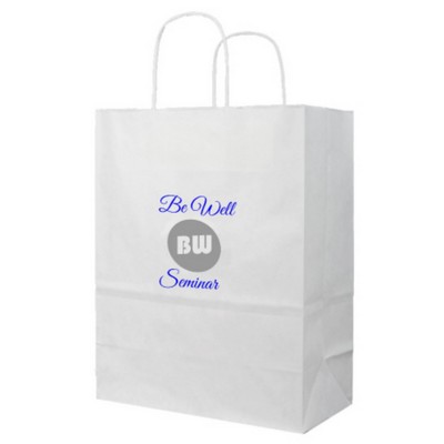 White Kraft Paper Shopping Bag 2C1S (16"x6"x19")