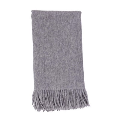 Dark Grey 100% Cashmere Throw Blanket