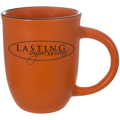 14 Oz. Salem Mug Satin Orange w/Black Rim