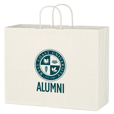 Kraft Paper White Shopping Bag - 16" X 12-1/2"