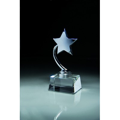 Silver Star On Crystal Base