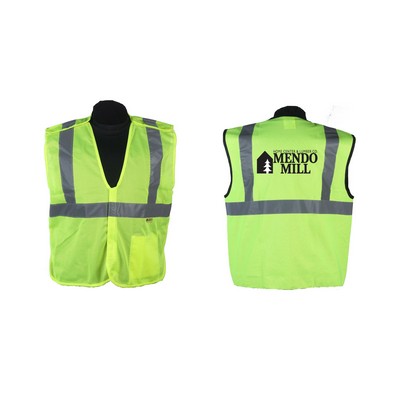 Green safety vest, ANSI class 2, (med-5xl)