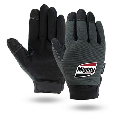 Touchscreen Gray Mechanics Gloves