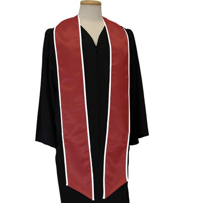 Maroon Graduation Sash with White Binded Edge