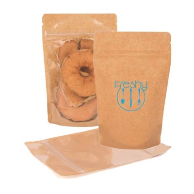 Clear/Kraft Paper Stand Up Pouch w/Zipper Seal, 1C2S (7.48 x 10.43 x 4.33)