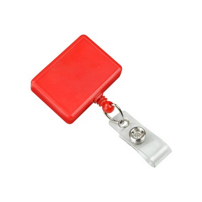 Rectangle Plastic Clip-On Badge Reel (Red)