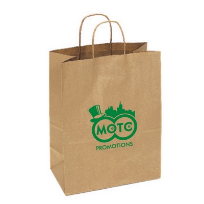 Recycled Tan Kraft Paper Shopping Bag (13"x7"x17")