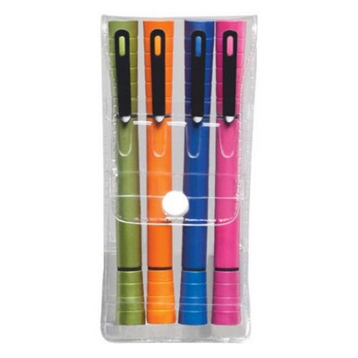 Double Pen/Highlighter 4pc Gift Pack (Specify Colo