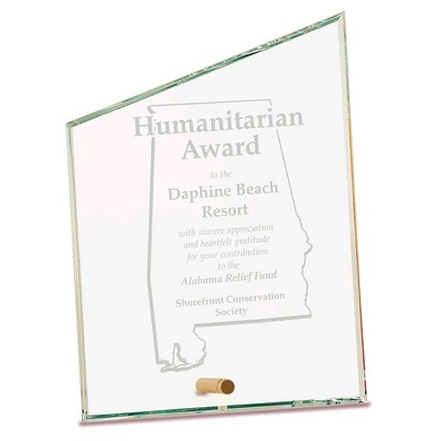 6" x 8" Clear Slant Rectangle CrystalEdge Glass Award