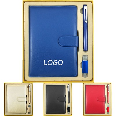 A5 Business Notebook, Pen and 8G USB Flash Drive Gift Set