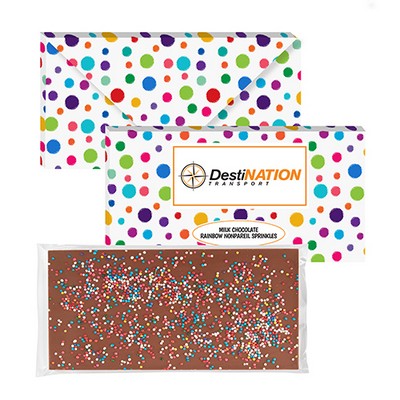 3.5 Oz. Executive Belgian Chocolate Bar w/ Rainbow Nonpareil Sprinkles