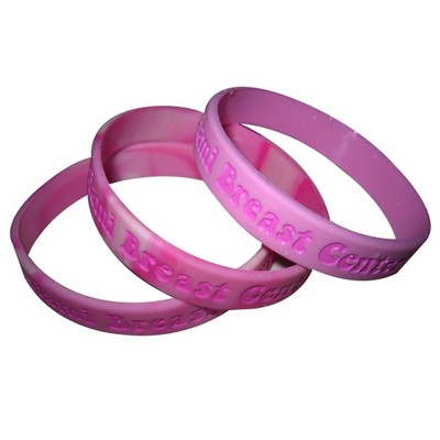 1/2 Inch Breast Cancer Swirl Deboss-fill Wristband