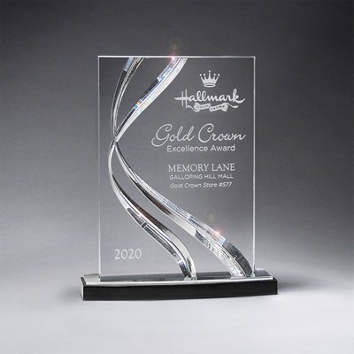 Acrylic Sweeping Ribbon Award - Small