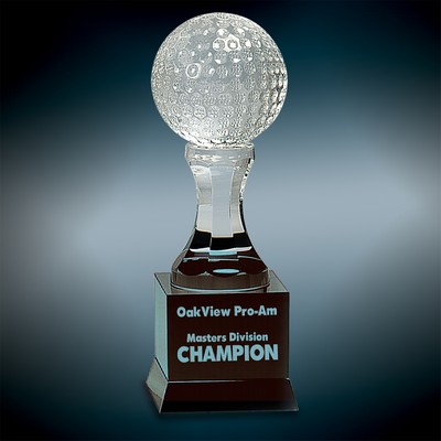 Crystal Golf Ball on Black Base