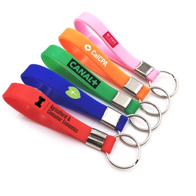 Silicone Wristband Keychain 10.5" Debossed