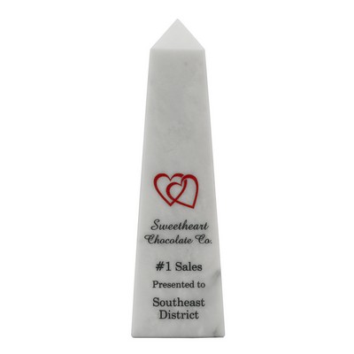 Small White Marble Obelisk Pinnacle Award