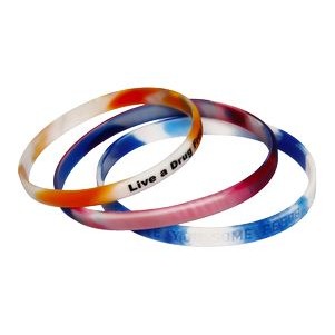 Thin Swirl Screen Print Silicone Wristband