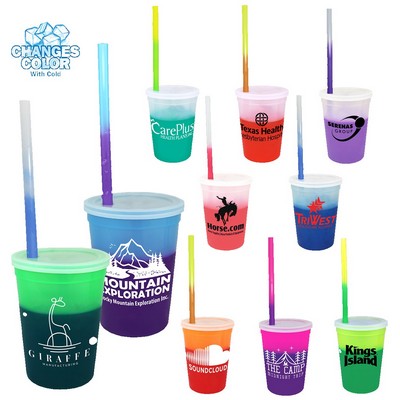 12 Oz. Mood Stadium Cup/Straw/Lid Set